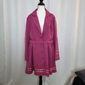 SHEIN Collab With DASH OF PEP Vibrant Pink Jacket dress